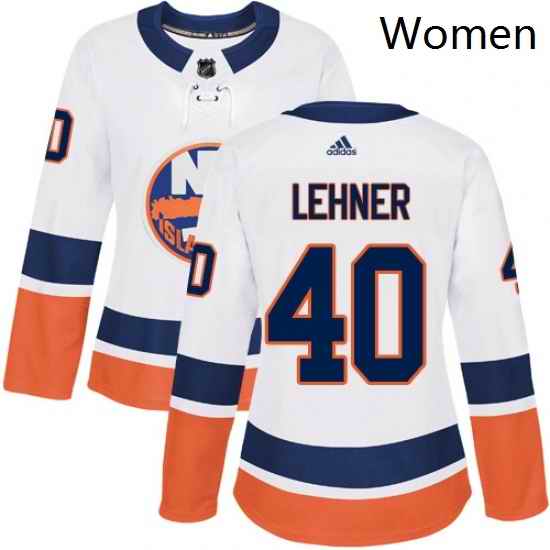 Womens Adidas New York Islanders 40 Robin Lehner Authentic White Away NHL Jersey